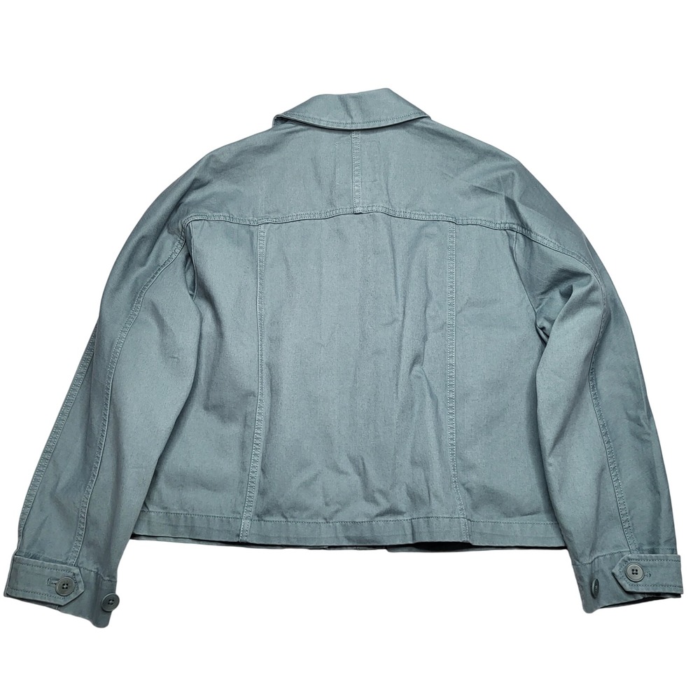 Madewell Cropped Cargo Chino Jacket Faded River Blue Utility Boxy Cotton Small - Picture 4 of 11